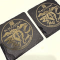 Custom engraved slate and printed acrylic coasters by The Party Sets