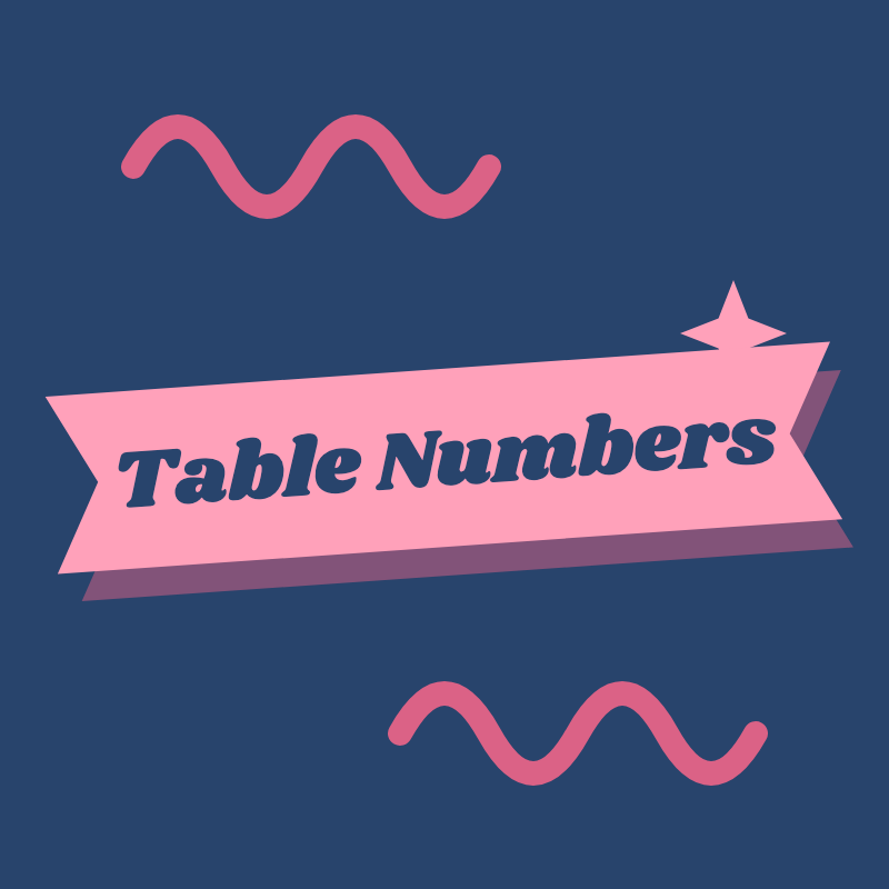 Custom acrylic table numbers by The Party Sets